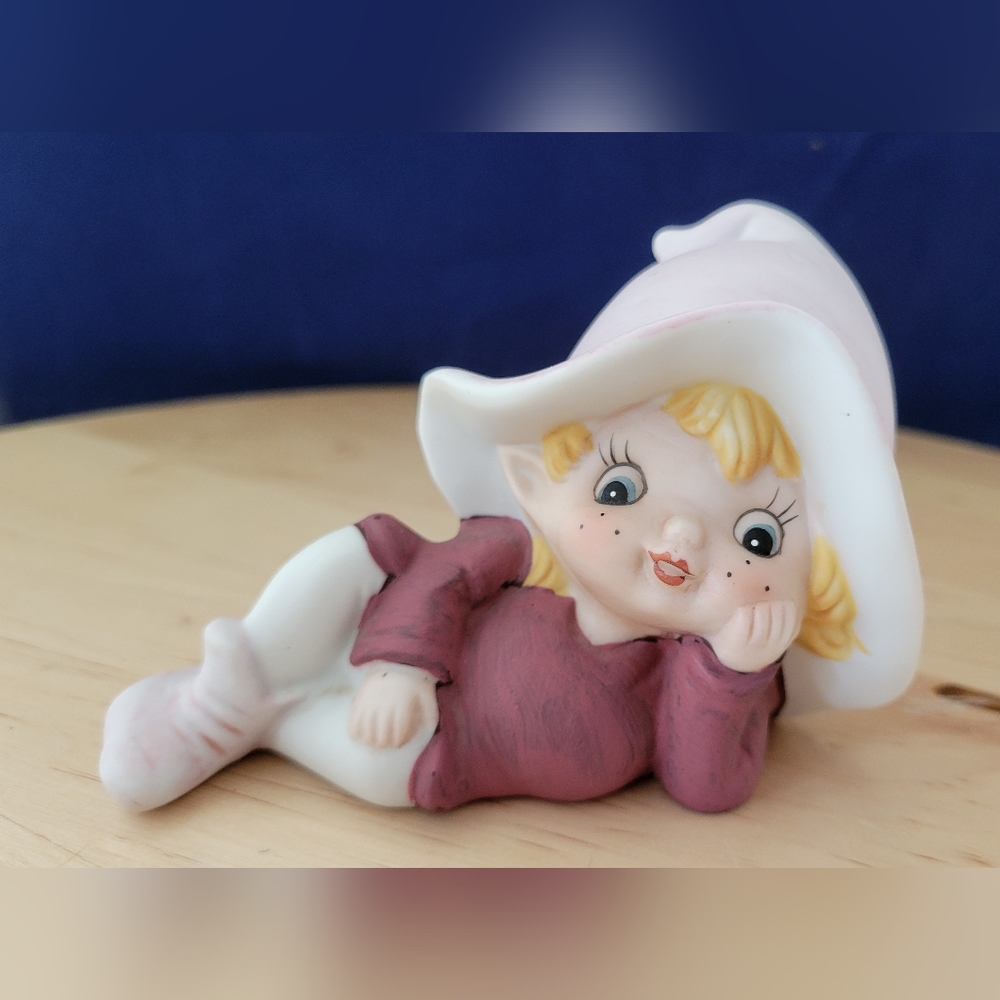 Homco Vintage Pixie Elf Fairy Garden #5213 Holiday Christmas Kids All Occasion